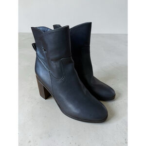 Giani Bernini Olaa Ankle Boots Booties Black Faux Leather Size 11 NWOB